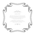 Vintage square calligraphic frame in retro style