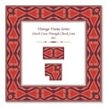 Vintage square 3D frame aboriginal stitch cross triangle check l