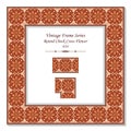 Vintage square 3D frame round check cross flower