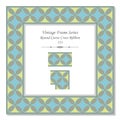 Vintage square 3D frame round curve cross ribbon