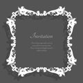 Vintage square frame with lace border pattern Royalty Free Stock Photo