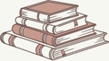 Vintage Stack of Books Vector Illustration for Knowledge, vector design Generative AI Royalty Free Stock Photo