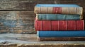 The vintage stacked books.AI generated image Royalty Free Stock Photo