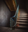 Vintage staircase and dirty floor