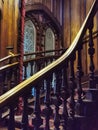 A vintage staircase in the Larnach Castle in New Zealand Royalty Free Stock Photo