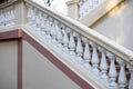 Vintage stairs from white marble in an old antique building Royalty Free Stock Photo