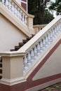 Vintage stairs from white marble in an old antique building Royalty Free Stock Photo