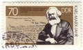 Vintage stamp with Karl Marx Royalty Free Stock Photo