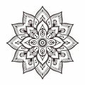 Vintage Stamp Mandalas: Minimalistic Pattern On White Background