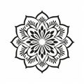 Vintage Stamp Mandalas: Minimalistic Pattern On White Background