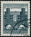 Vintage stamp printed in Austria 1959 shows Architectural Monuments