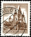 Vintage stamp printed in Austria 1960 shows Architectural Monuments