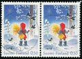 Vintage stamp printed in Finland 1978 show Christmas