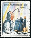 Vintage stamp printed in Finland 1977 show 200th anniversary of the birth of Paavo Ruotsalainen, Pietist Leader Royalty Free Stock Photo