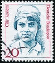 Vintage stamp printed in Germany circa 1988 shows Cilly Aussem Royalty Free Stock Photo