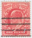 Vintage stamp printed in Great Britain 1902 shows , King George V