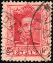 Vintage stamp printed in Spain 1922 shows King Alfonso XIII Royalty Free Stock Photo