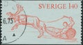 Vintage stamp printed in Sweden circa 1972 shows Lapp Motive Royalty Free Stock Photo