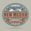 Vintage stamp with the text United States of America, New Mexico Royalty Free Stock Photo