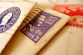 Vintage stamps on envelopes Royalty Free Stock Photo