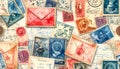 Vintage Stamps and Envelopes Collage Royalty Free Stock Photo