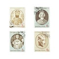 Vintage Stamps from Magyar Royalty Free Stock Photo