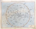 Vintage Star Chart, 1890. Royalty Free Stock Photo