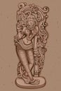 Vintage Statue of Indian female Sculpture