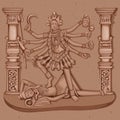 Vintage Statue of Indian Goddess Kali Sculpture Royalty Free Stock Photo
