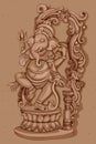 Vintage Statue of Indian Lord Ganesha Sculpture