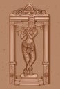 Vintage Statue of Indian Lord Krishna Sculpture Royalty Free Stock Photo