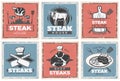 Vintage Steak House Poster Set
