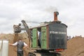 Vintage steam driven excavator