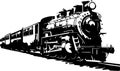 Vintage steam locomotive ancient train, transport Vector illustration Royalty Free Stock Photo