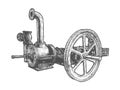 Flywheel Steam Engine Royalty Free Stock Photo