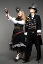 Vintage steam-punk stylized couple