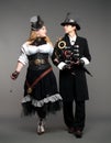 Vintage steam-punk stylized couple