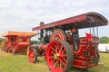 Vintage Steam Traction engine running a thresher Royalty Free Stock Photo