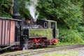 Vintage steam train locomotive - back - lateral view Royalty Free Stock Photo