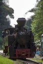 Vintage steam train locomotive - front view Royalty Free Stock Photo