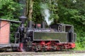 Vintage steam train locomotive - lateral view