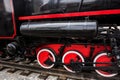 Vintage steam train red wheels Royalty Free Stock Photo