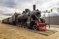 Vintage steam train at the station, Museum, Ekaterinburg, Russia, Verkhnyaya Pyshma, 05.07.2015 year