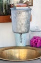 Vintage steel and brass washstand Royalty Free Stock Photo