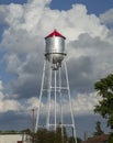 Vintage steel watertower in a small town in Minnesota