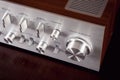 Vintage Stereo Amplifier Metal Frontal Panel Volume Control Knob Royalty Free Stock Photo