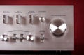 Vintage Stereo Amplifier Metal Frontal Panel Volume Control Knob Royalty Free Stock Photo