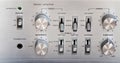 Vintage Stereo Amplifier Shiny Metal Front Panel Controls Royalty Free Stock Photo