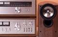 Vintage Stereo Amplifier tuner speakers Royalty Free Stock Photo