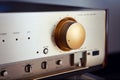 Vintage Stereo Audio Amplifier Volume Knob Royalty Free Stock Photo